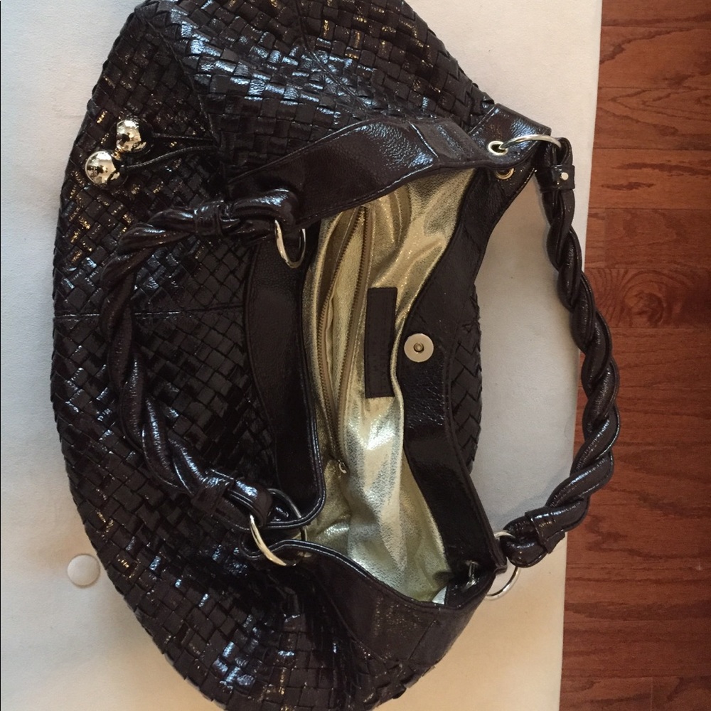 Loeffler Randall brown faux leather hobo bag.